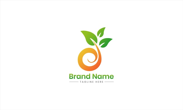 Vector hoja de la naturaleza c letras gradiente del logotipo colorido