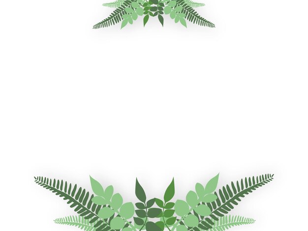 Vector de hoja verde con fondo de marco