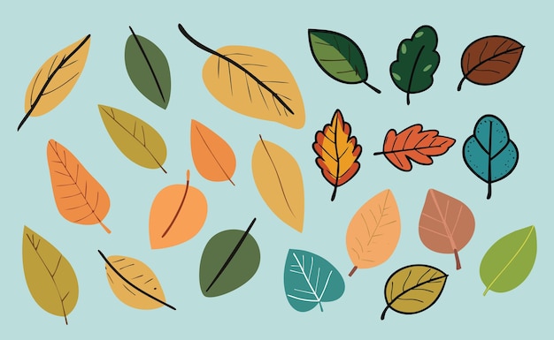 Vector de hojas tropicales Ilustración de hojas caídas Ilustración del vector de hojas de árboles del otoño