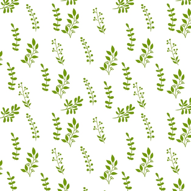 Vector de hojas verdes sobre un fondo blanco