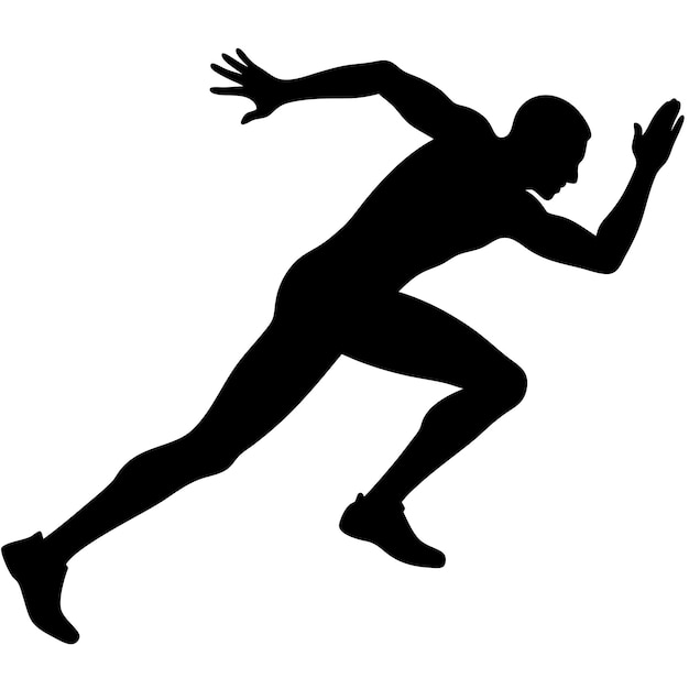 Vector hombre corriendo silueta lado derecho 23