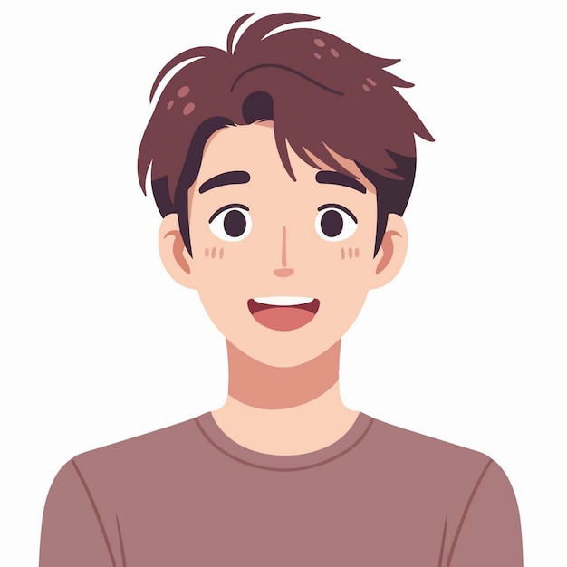 Vector hombre con expresión conmocionada sonrisa sorprendida