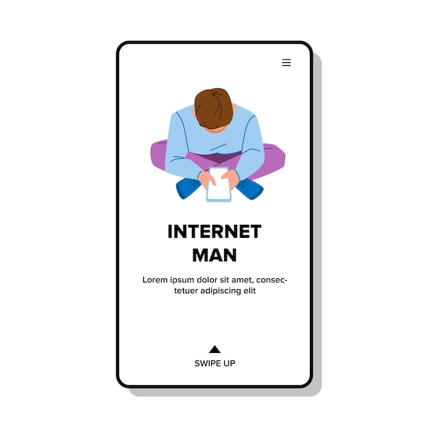 Vector de hombre de internet