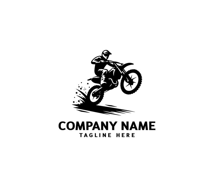 Vector un hombre logotipo de salto de motocross silueta de motocross elementos de diseño para la plantilla del logotipo
