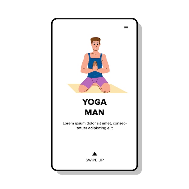 Vector de hombre de yoga