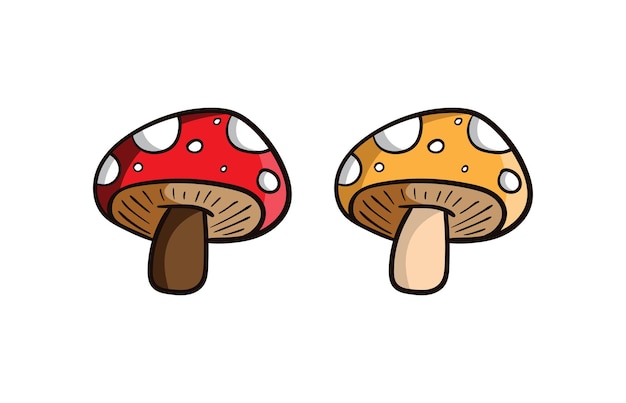 vector de hongo rojo y naranja. creado en el estilo de dibujo. editable y fácil de usar