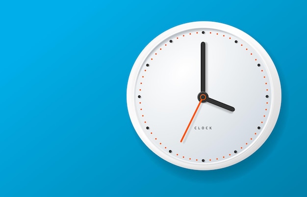 Vector horizontal de banner de reloj 3d detallado realista