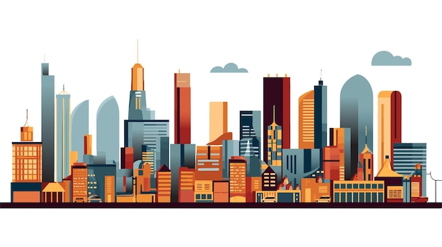 Vector del horizonte de la ciudad Paisaje urbano Paisaje urbano diurno