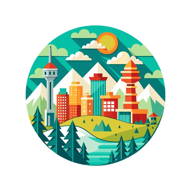 El vector del horizonte del paisaje urbano de Calgary EPS.