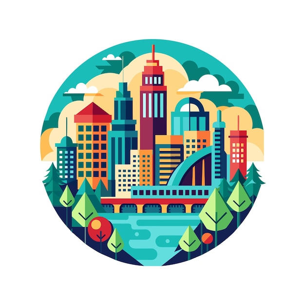 El vector del horizonte del paisaje urbano de Minneapolis EPS.