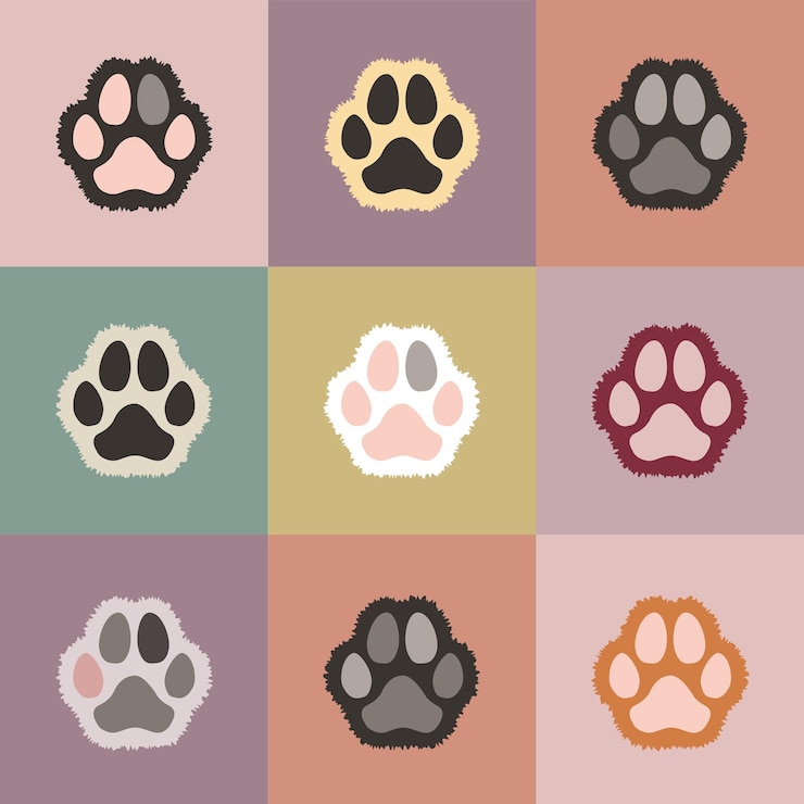 Vector de huella de pata de perro