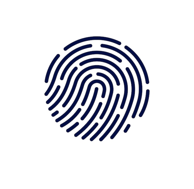 Vector de huellas dactilares logotipo o icono simple hombre incógnito concepto persona no identificada gente busca identificación biométrica