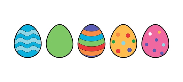 Vector de huevos de Pascua de colores