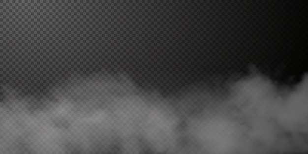 Vector vector humo aislado png textura de humo blanco sobre un fondo negro transparente