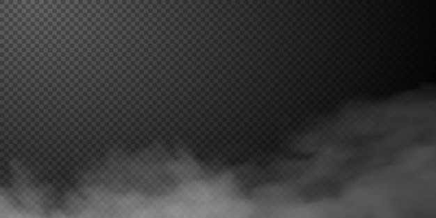 Vector vector humo aislado png textura de humo blanco sobre un fondo negro transparente