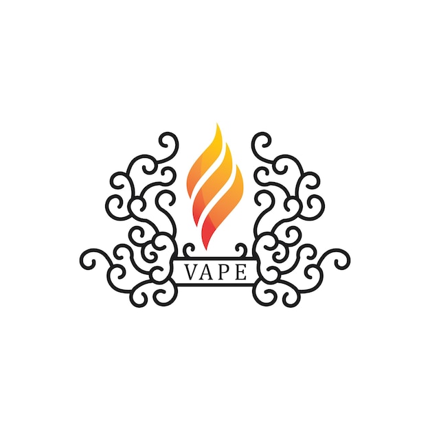 Vector de humo de icono de logotipo de vape y vapor y diseño de conjunto para vapeadores dispositivo de vapeo y estilo de vida moderno fumar