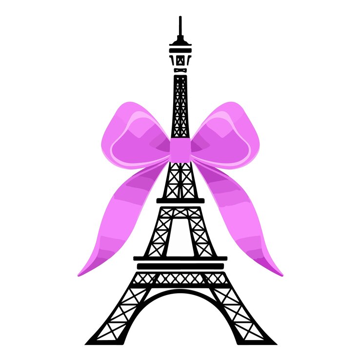 Vector vector de la icónica torre eiffel capturada en un dibujo vectorial detallado