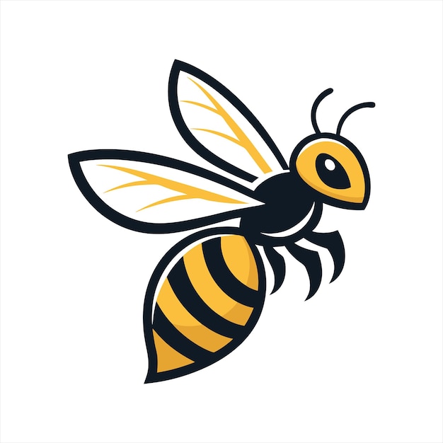 Vector de icono de abeja de miel en el fondo blanco