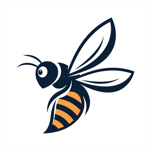 Vector de icono de abeja de miel en el fondo blanco