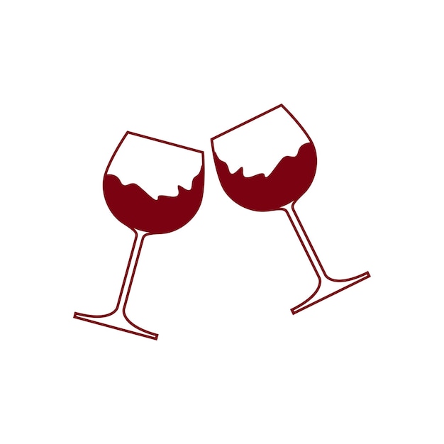 Vector vector de un icono de alegría de copa de vino que anima