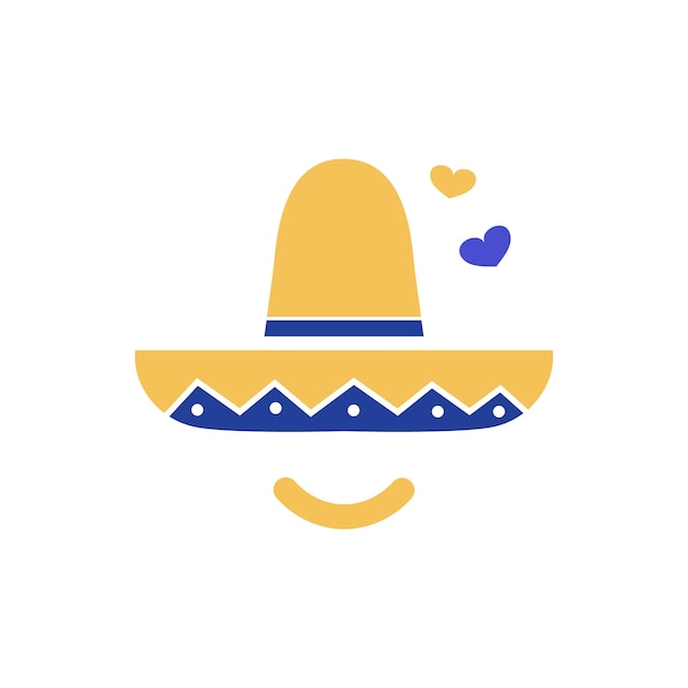 Vector vector de icono de amor y sonrisa mexicano