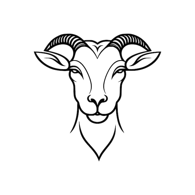 Vector de icono de animal silvestre de cabra (EPS)
