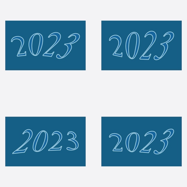 Vector de icono de año 2023