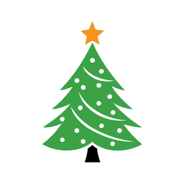 Vector de icono de árbol de Navidad aislado en fondo blanco