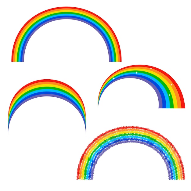 Vector icono de arco iris aislado en blanco