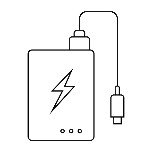 Vector de icono de banco de energía