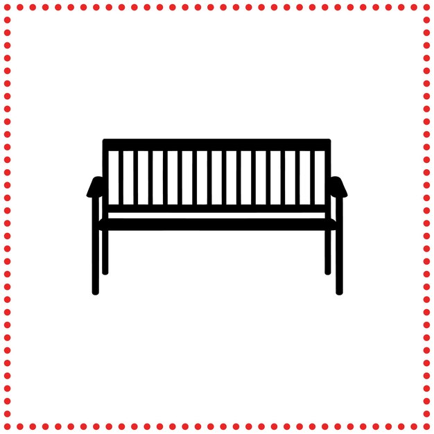 Vector de icono de banco de parque moderno ideal para muebles al aire libre, espacios de jardín y áreas urbanas