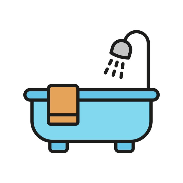 Vector de icono de bañera diseño básico simple y moderno