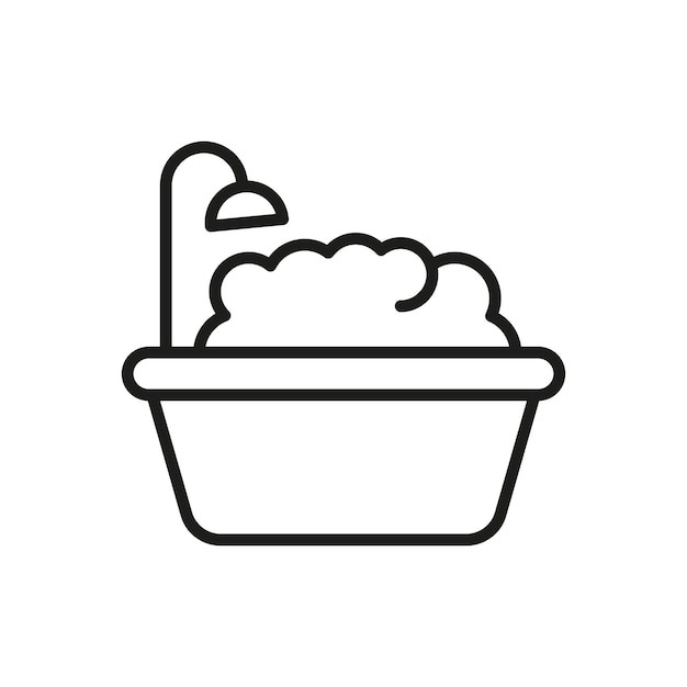 Vector de icono de bañera diseño básico simple y moderno