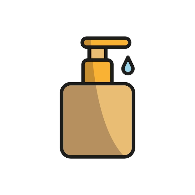 Vector de icono de baño de jabón líquido diseño básico simple y moderno