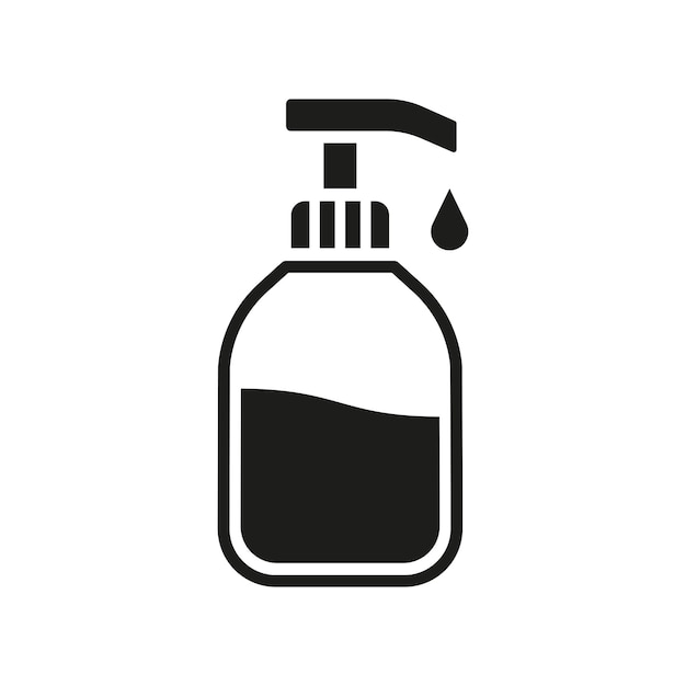 Vector de icono de baño de jabón líquido diseño básico simple y moderno