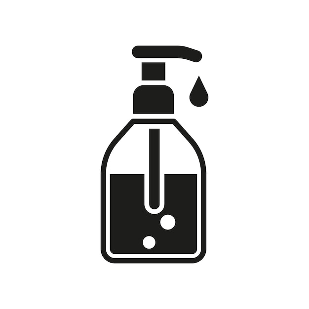 Vector de icono de baño de jabón líquido diseño básico simple y moderno