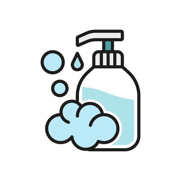 Vector de icono de baño de jabón líquido diseño básico simple y moderno
