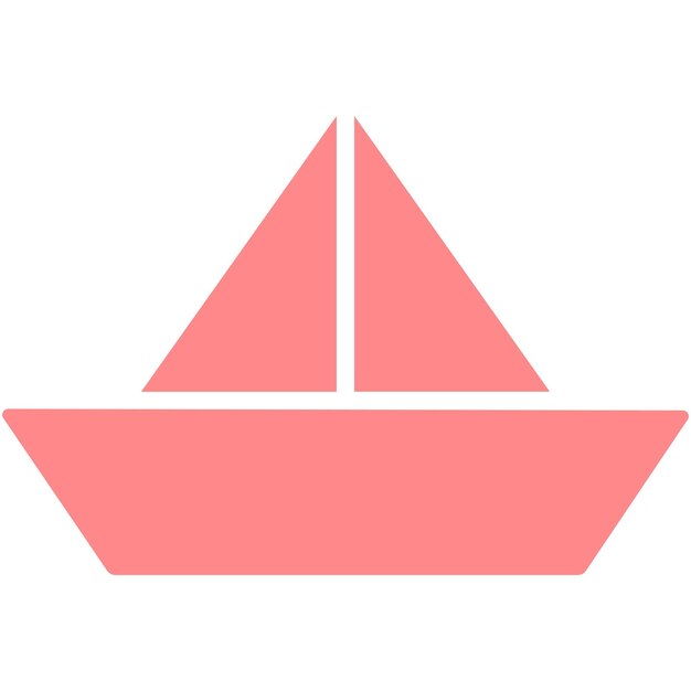 Vector de icono de barco de papel aislado sobre fondo blanco