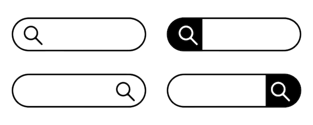 Vector de icono de barra de búsqueda para proyecto de diseño de interfaz de usuario web en fondo blanco