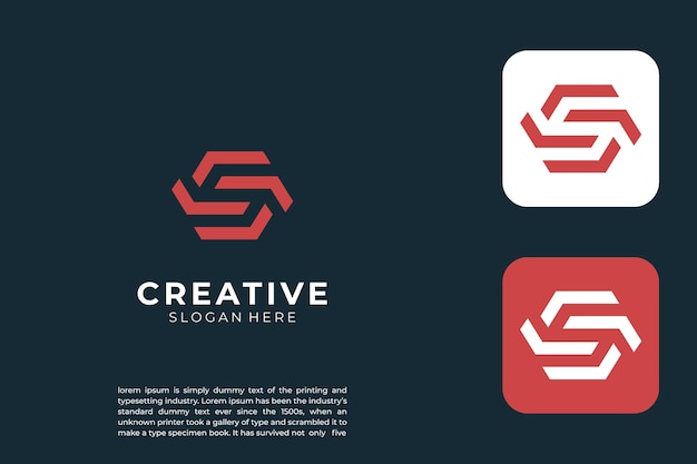 Vector de icono basado inicial de diseño de logotipo de lujo de letra abstracta moderna S