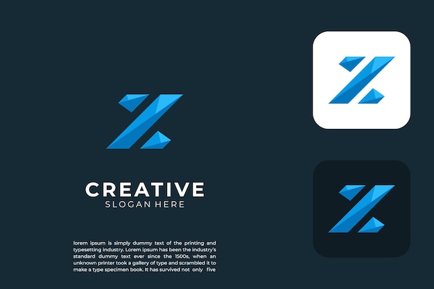 Vector de icono basado inicial de diseño de logotipo de lujo de letra abstracta moderna Z