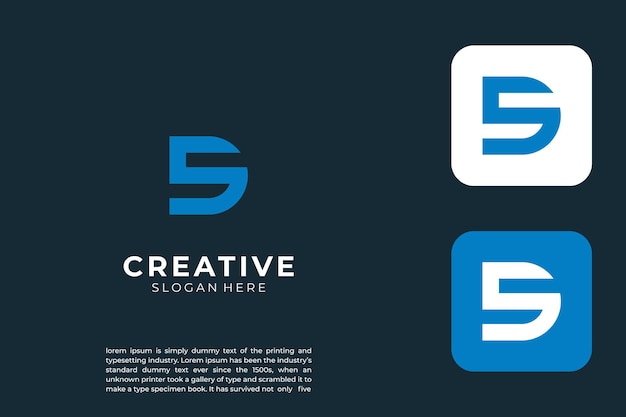 Vector de icono basado inicial de diseño de logotipo de lujo SD de letra abstracta moderna