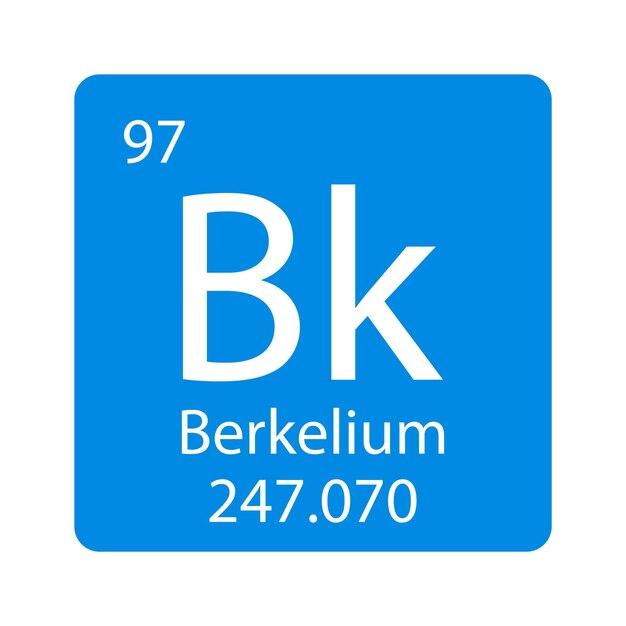 Vector de icono de berkelio de elemento de tabla periódica