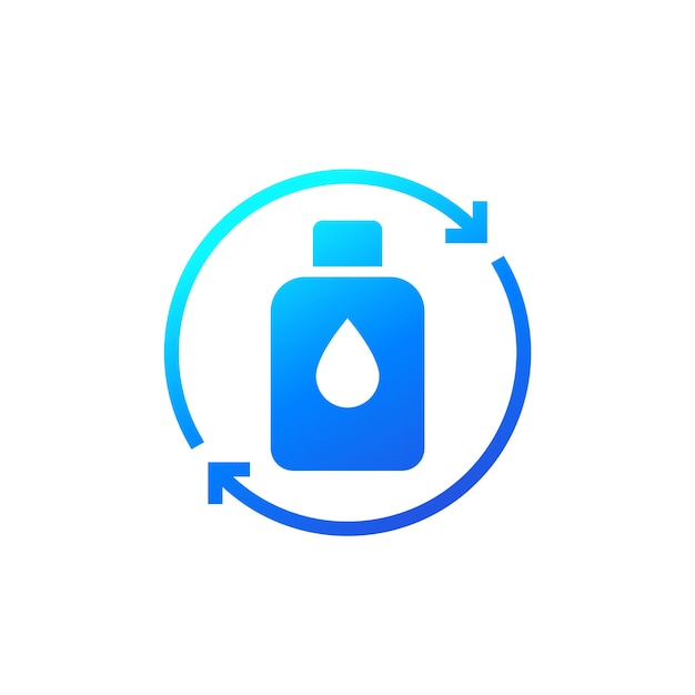 Vector de icono de botella de agua de relleno