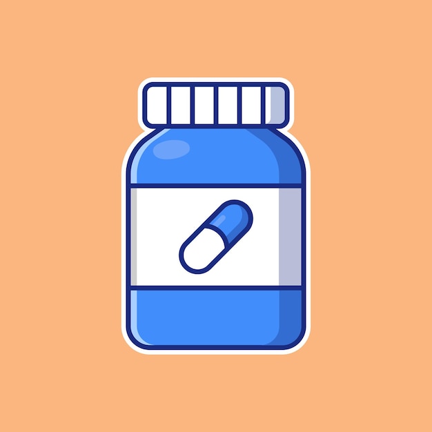 Vector de icono de botella de píldoras de medicina