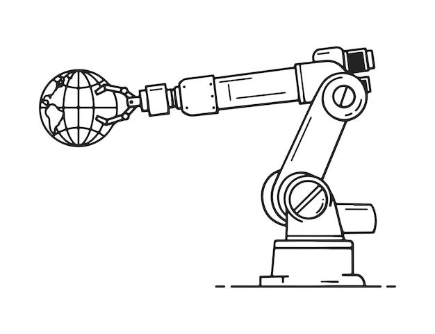 Vector de icono de brazo de robot editable Fácil de usar en aplicaciones y sitios web icono aislado