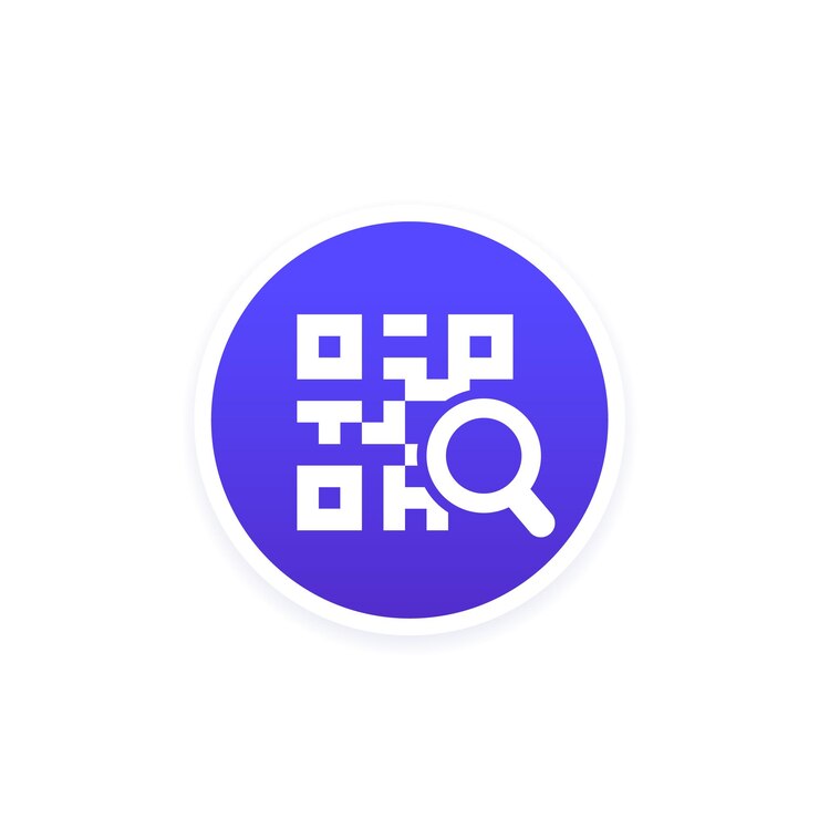 Vector vector de icono de búsqueda de código qr