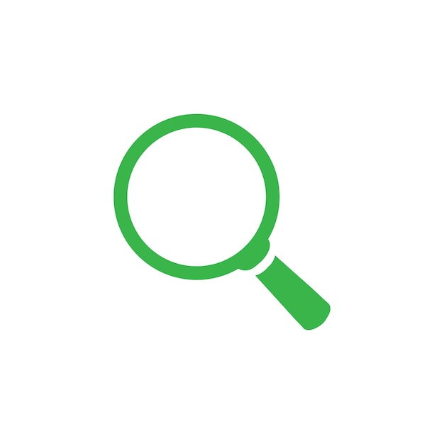 Vector de icono de búsqueda verde Establecido aislado sobre fondo blanco
