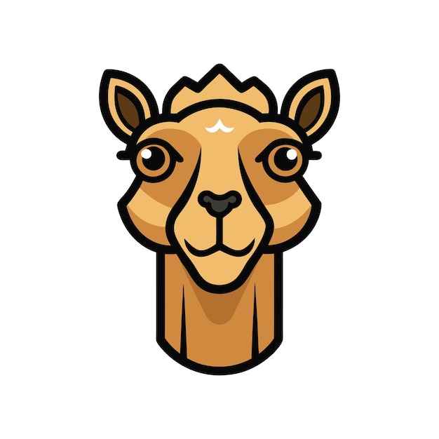 Vector de icono de cabeza de camello de color en fondo blanco Ilustración de arte vectorial en fondo blanco