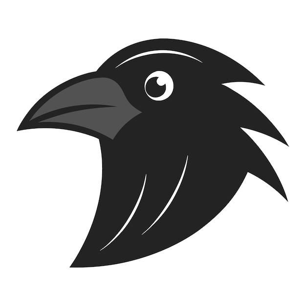 Vector de icono de cabeza de cuervo de color en fondo blanco Ilustración de arte vectorial en fondo blanco